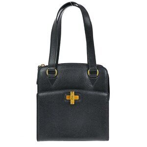 Celine Navy Leather Tote Handbag